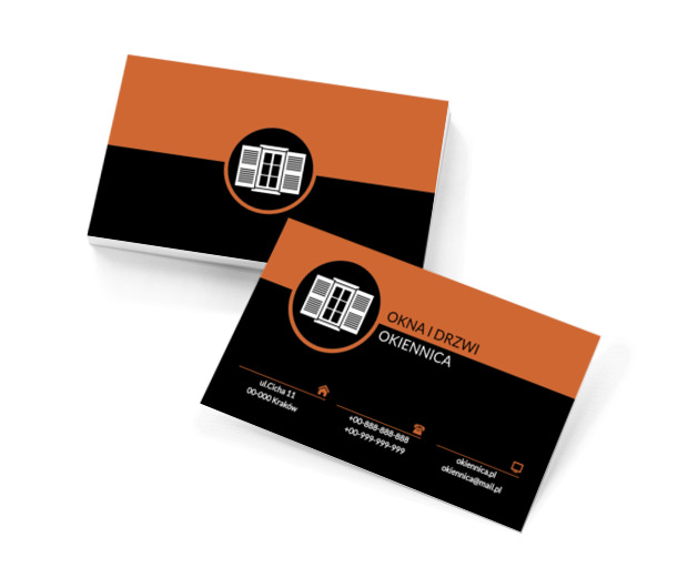 Białe okno, Budownictwo, Okna i Drzwi - Wizytówki Netprint szablony online