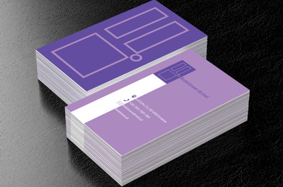 Fioletowe drzwi, Budownictwo, Okna i Drzwi - Wizytówki Netprint