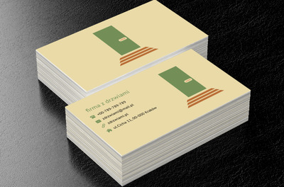 Drzwi po schodkach , Budownictwo, Okna i Drzwi - Wizytówki Netprint