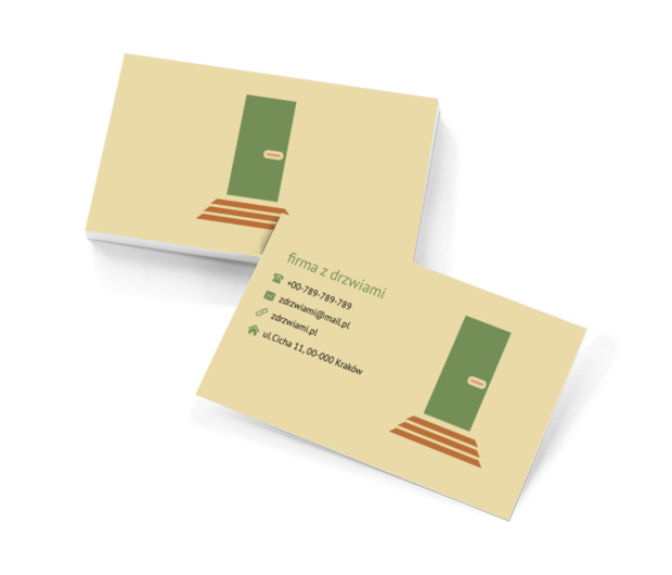 Drzwi po schodkach , Budownictwo, Okna i Drzwi - Wizytówki Netprint szablony online