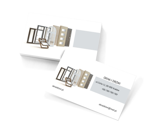 Różne okna, Budownictwo, Okna i Drzwi - Wizytówki Netprint szablony online
