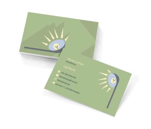 Szara lampa, Budownictwo, Oświetlenie - Wizytówki Netprint szablony online