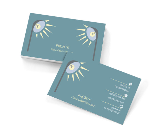 Dwie lampy, Budownictwo, Oświetlenie - Wizytówki Netprint szablony online