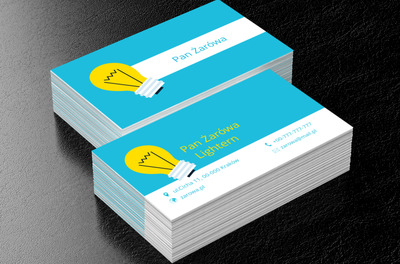 Żółta żarówka, Budownictwo, Oświetlenie - Wizytówki Netprint