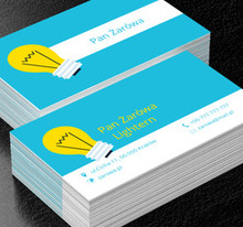 Żółta żarówka, Budownictwo, Oświetlenie - Wizytówki Netprint