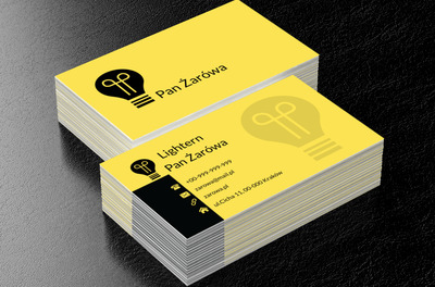 Czarna żarówka, Budownictwo, Oświetlenie - Wizytówki Netprint