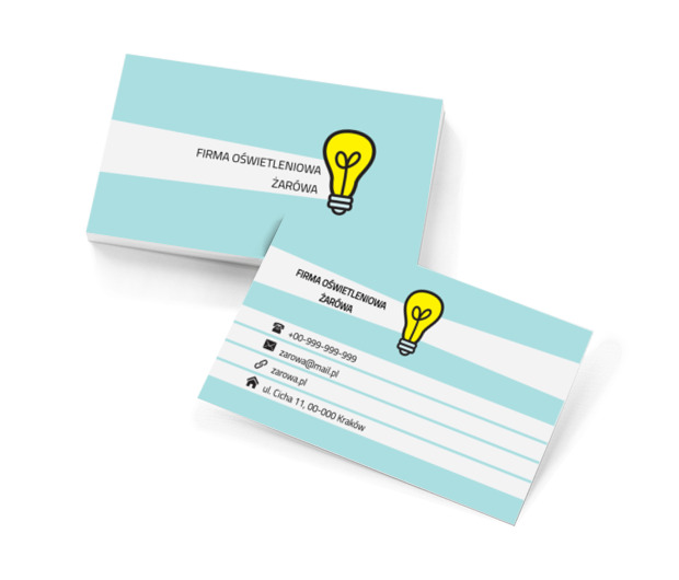 Narysowana żarówka, Budownictwo, Oświetlenie - Wizytówki Netprint szablony online