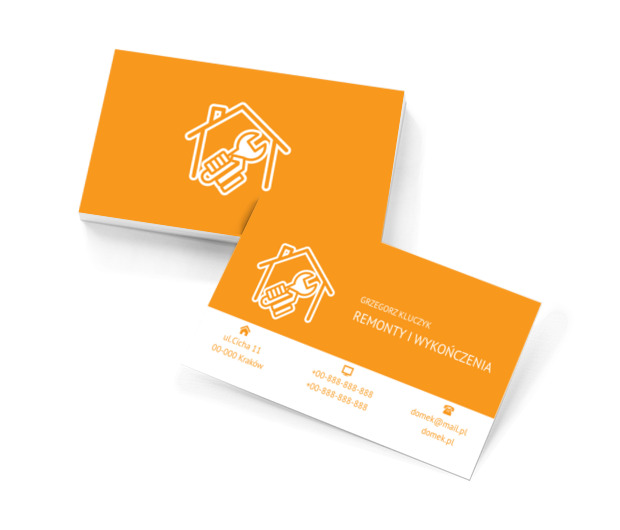 Ręka z kluczem, Budownictwo, Remont i Wykończenia - Wizytówki Netprint szablony online