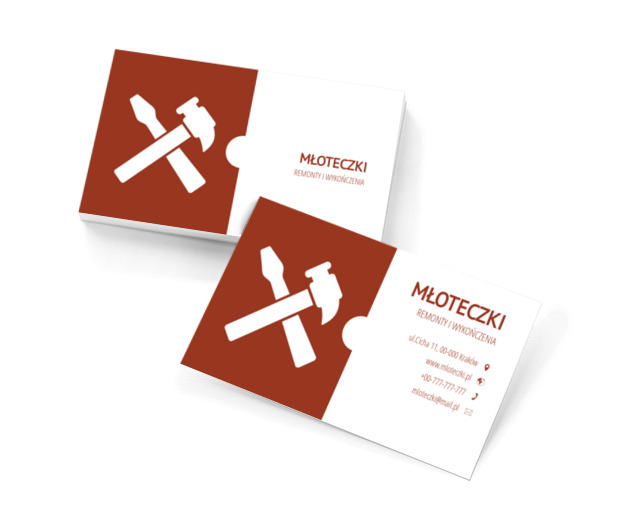 Młotek ze śrubokrętem, Budownictwo, Remont i Wykończenia - Wizytówki Netprint szablony online