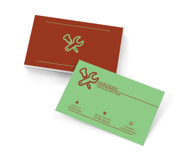 Śrubokręt z kluczem, Budownictwo, Remont i Wykończenia - Wizytówki Netprint szablony online