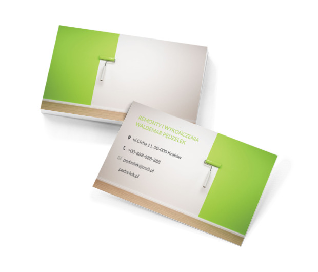 Zielona ściana, Budownictwo, Remont i Wykończenia - Wizytówki Netprint szablony online