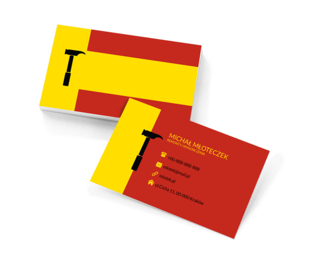 Czarny młotek, Budownictwo, Remont i Wykończenia - Wizytówki Netprint szablony online