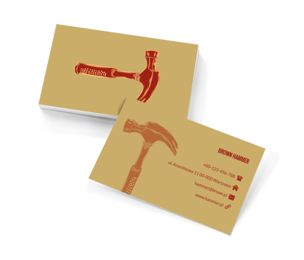 Zardzewiały młotek, Budownictwo, Remont i Wykończenia - Wizytówki Netprint szablony online