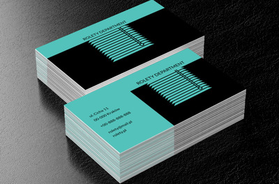 Turkusowa roleta, Budownictwo, Rolety - Wizytówki Netprint