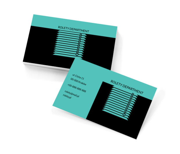 Turkusowa roleta, Budownictwo, Rolety - Wizytówki Netprint szablony online