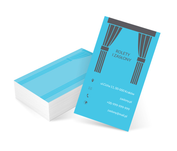 Upięte zasłony, Budownictwo, Rolety - Wizytówki Netprint szablony online