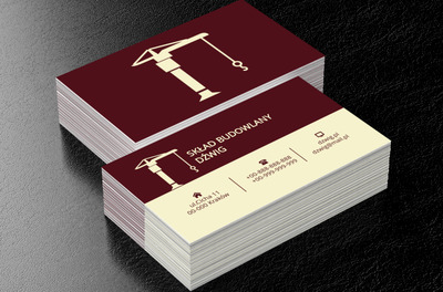 Biały żuraw, Budownictwo, Skład budowlany - Wizytówki Netprint