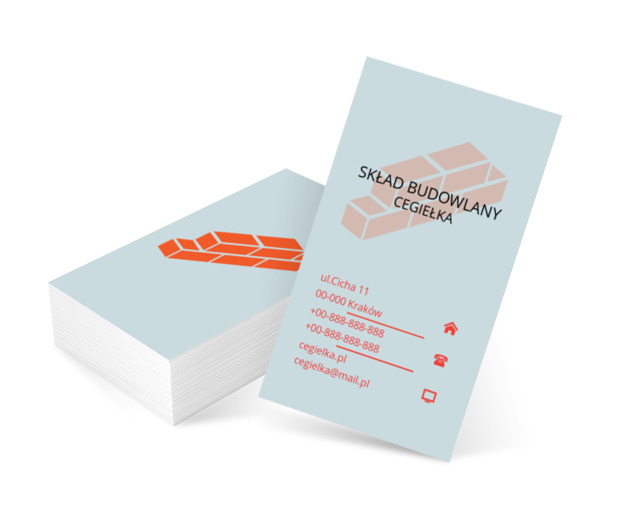 Mur z cegły, Budownictwo, Skład budowlany - Wizytówki Netprint szablony online