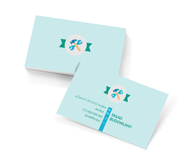 Młotek z kluczem, Budownictwo, Skład budowlany - Wizytówki Netprint szablony online