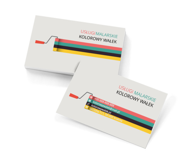 Kolorowy wałek malarski, Budownictwo, Usługi malarskie - Wizytówki Netprint szablony online