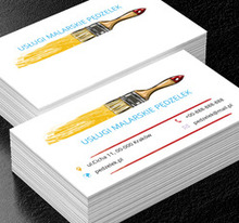 Pędzel z żółtą farba, Budownictwo, Usługi malarskie - Wizytówki Netprint