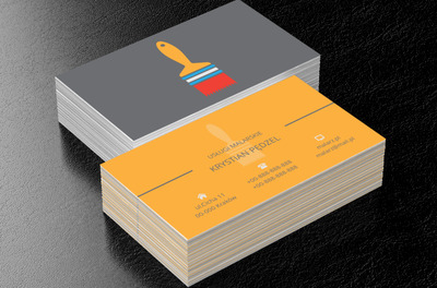 Kolorowy pędzel malarski, Budownictwo, Usługi malarskie - Wizytówki Netprint