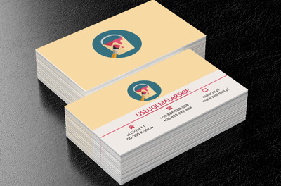 Kolorowe wiadro z farbą, Budownictwo, Usługi malarskie - Wizytówki Netprint