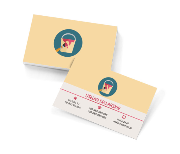 Kolorowe wiadro z farbą, Budownictwo, Usługi malarskie - Wizytówki Netprint szablony online