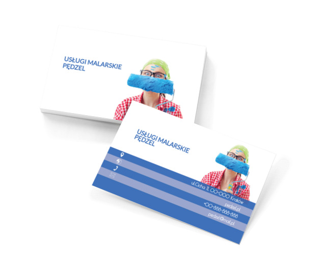 Malarz z wałkiem, Budownictwo, Usługi malarskie - Wizytówki Netprint szablony online