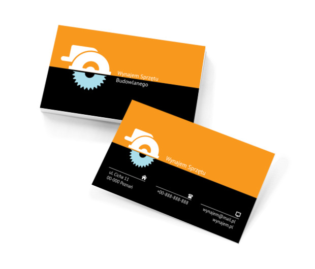 Biała piła, Budownictwo, Wynajem sprzętu - Wizytówki Netprint szablony online