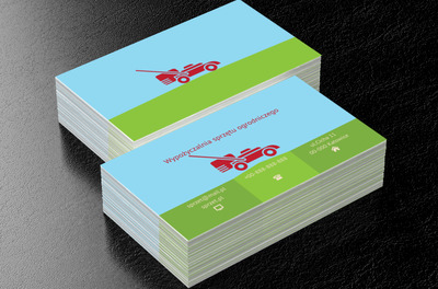 Czerwona kosiarka, Budownictwo, Wynajem sprzętu - Wizytówki Netprint