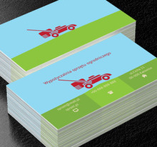 Czerwona kosiarka, Budownictwo, Wynajem sprzętu - Wizytówki Netprint