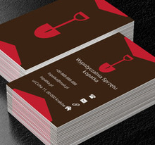 Czerwona łopata, Budownictwo, Wynajem sprzętu - Wizytówki Netprint