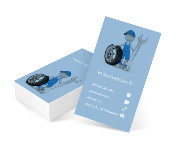 Mechanik z oponą, Motoryzacja, Wulkanizacja - Wizytówki Netprint szablony online