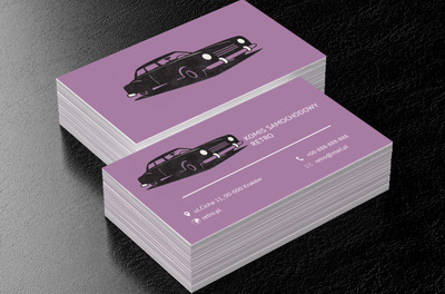 Czarna limuzyna, Motoryzacja, Komis samochodowy - Wizytówki Netprint
