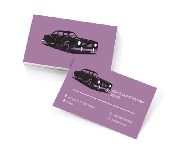 Czarna limuzyna, Motoryzacja, Komis samochodowy - Wizytówki Netprint szablony online