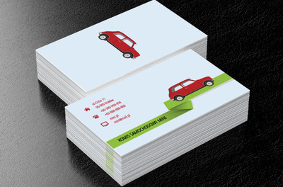 Czerwone samochodzik, Motoryzacja, Komis samochodowy - Wizytówki Netprint