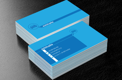 Niebieski samochód, Motoryzacja, Komis samochodowy - Wizytówki Netprint