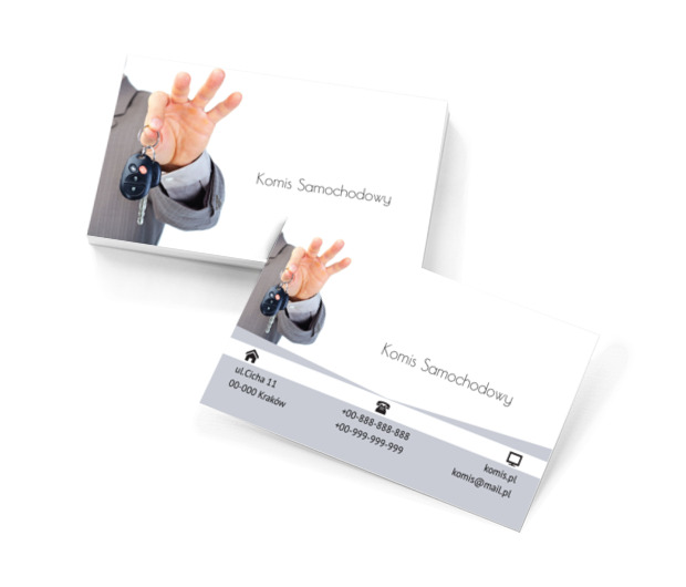 Ręka z kluczykami, Motoryzacja, Komis samochodowy - Wizytówki Netprint szablony online