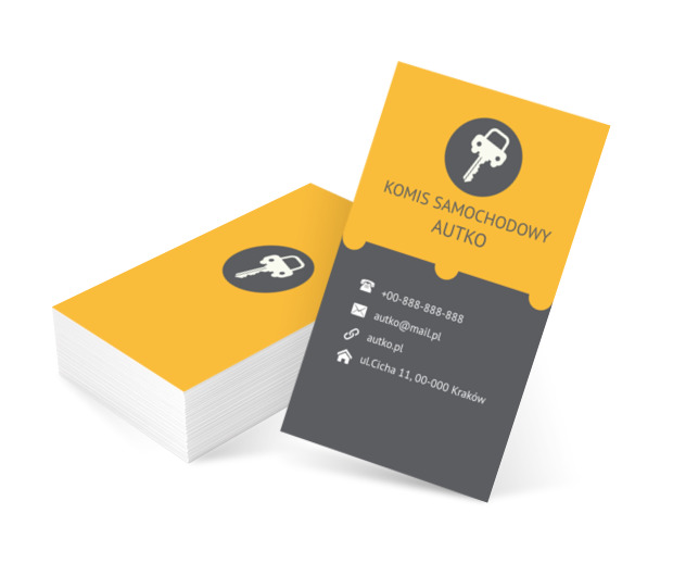 Biały autokluczyk, Motoryzacja, Komis samochodowy - Wizytówki Netprint szablony online