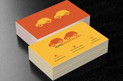 Dwa czerwone autka, Motoryzacja, Komis samochodowy - Wizytówki Netprint