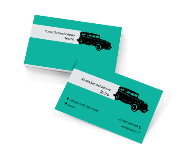Retro pojazd, Motoryzacja, Komis samochodowy - Wizytówki Netprint szablony online