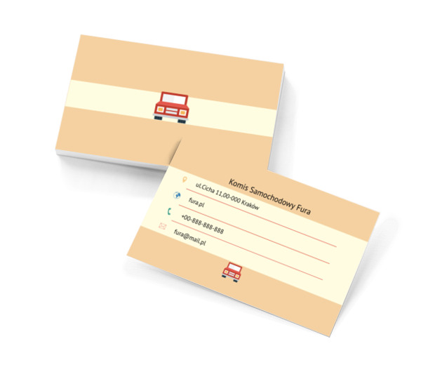 Kwadratowy samochód, Motoryzacja, Komis samochodowy - Wizytówki Netprint szablony online