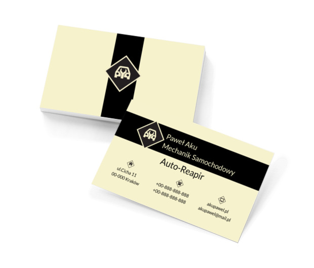 Samochód z kluczem, Motoryzacja, Mechanik - Wizytówki Netprint szablony online