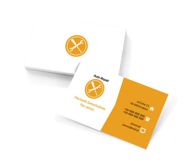 Skrzyżowane narzędzia, Motoryzacja, Mechanik - Wizytówki Netprint szablony online