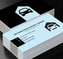 Samochód w garażu, Motoryzacja, Mechanik - Wizytówki Netprint