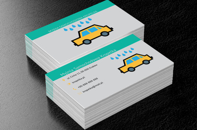 Samochód pod kroplami, Motoryzacja, Myjnia - Wizytówki Netprint