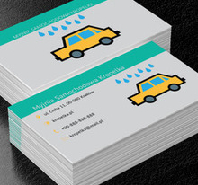 Samochód pod kroplami, Motoryzacja, Myjnia - Wizytówki Netprint