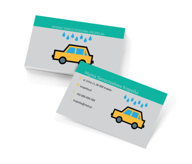 Samochód pod kroplami, Motoryzacja, Myjnia - Wizytówki Netprint szablony online