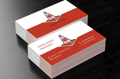 Czerwono-biały pachołek, Motoryzacja, Nauka jazdy - Wizytówki Netprint